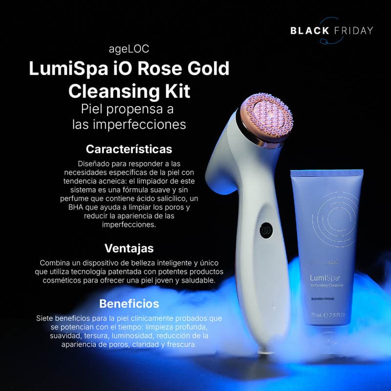 Kit de limpieza LumiSpa iO Rose Gold para piel con imperfeccionesl – Black Friday 2025