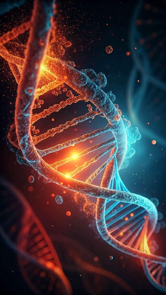representación de la epigenética y cómo los hábitos influyen en el envejecimiento