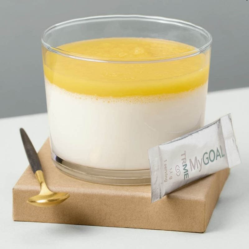 TRME_receta_pannacota Postre saludable Panna Cotta TRME MyGoal, ligero y equilibrado, diseñado para apoyar la salud metabólica y el control de peso.